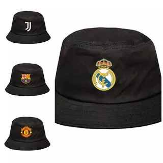 Topi bucket hat juventus bola ma real madrid barca barcelona mu mancester united