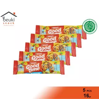 5PCS Good Time Rainbow Biskuit Vanila Taburan Choco Warna Halal MUI - 5pcs x 16gr