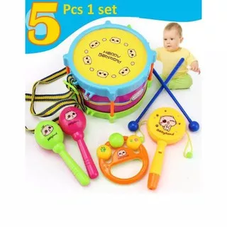 Mainan bayi Baby Mini Drum set 5 in 1 - children drum set 5 packs