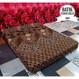 sprei batik flower coklat bahan katun tebal halus lembut tidak luntur