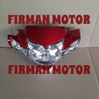 cover totok batok kepala depan dan reflektor kaca lampu vega r new tahun 2006 2007 2008 warna merah marun