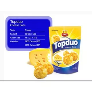 TOPDUO SOES 35 GRAM / KUE SOES MINI KEJU VANILLA BLUEBERRY COKELAT / SNACK SUS KERING MURAH