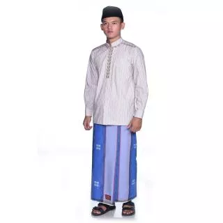 Sarung ATLAS Idaman 570 Songket Biru Abu-abu