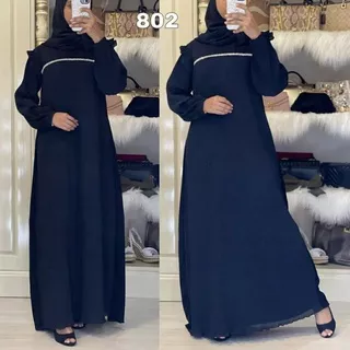 Gamis Abaya Hitam Abaya Polos Abaya Basic Dress Saudi Dubai India Baju Muslim Bahan Jetblack Emboss
