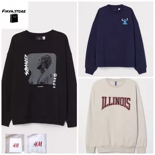 Crewneck H*M BLACK JUSTIN BIEBER/NAVY STITCH/CREAM ILLINOIS