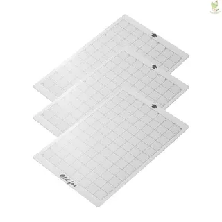 OLD FOX Replacement Cutting Mat Transparent Adhesive Mat with Measuring Grid 8 by 12-Inch for Silhouette Cameo Cricut Explore Plotter Machine, 3pcs