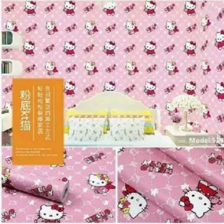 STIKER WALLPAPER HELLO KITTY // STIKER DINDING HK FLOWER