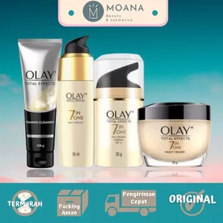 ?MOANA? Olay Total Effects 7 in 1 Series | Total Effects Foaming Cleanser Sabun Cuci Muka Anti Aging | Total Effects Anti Aging Krim Pelembab Malam  | Total EffectsOlay Anti Aging Krim Pelembab Pagi  SPF 15 Normal | Total Effects Serum Wajah Anti Aging |