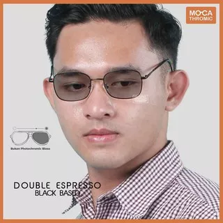 [frame + lensa] kacamata photocromic | double espresso | black based