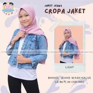 JAKET JEANS ANAK REMAJA PEREMPUAN UMUR 10-14 TAHUN - CROPA JAKET JEANS WASH HALUS