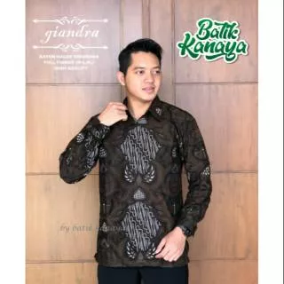 Original Batik Kanaya - GIANDRA baju batik pria lengan panjang modern Full Furing Bahan Katun Sragenan by Kanaya