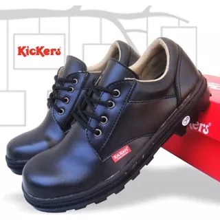 Sepatu boots casual formal kerja pria kickers zipper kulit sapi asli gaya modis -  low boots kickers