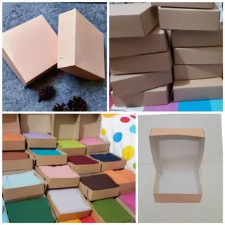 kotak kue, kotak dompet, kotak suvenir uk 12x12x4 perpack 20 box - peach