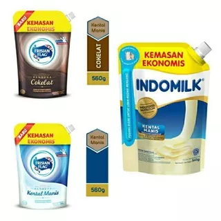 Frisian Flag Kental Manis Pouch 560g / Indomilk Kental Manis Pouch 545g