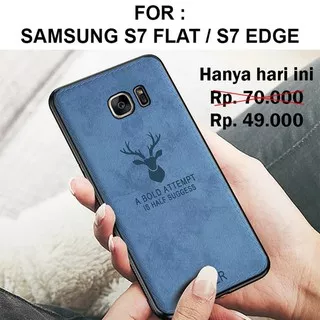 DEER case Samsung S7 Flat - S7 Edge softcase casing cover leather tpu ultra thin