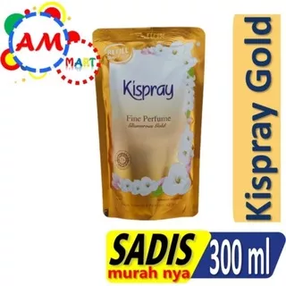 Kispray Bluis // Gold Refill 300 ml // Kispray Refill pelicin pewangi dan pelembut pakaian