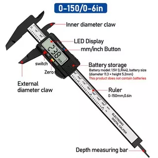 Caliper digital / Sigmat digital / Jangka Sorong Digital Vernier Caliper 6 Inch LCD/Alat Ukur Benda