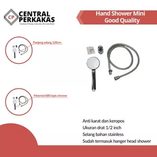 Hand Shower Kran Shower Kamar Mandi Mini New Chrome 1/2Inch - High Quality TERMURAH AIR DERAS MENGALIR PANCURAN MANDI/ HAND SHOWER SET/ SHOWER MANDI/ SHOWER MODEL TOTO/ HAND SHOWER HEMAT AIR LUBANG TEKANAN KENCANG/ SHOWER GENGGAM/ PANCURAN AIR/ HANDSHOWER