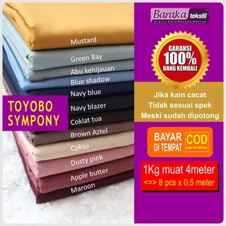 Kain Fabric Tekstil Textile Katun Cotton Toyobo Murah Sympony Fodu Royal Mix Bahan Gamis Dress Koko kemeja Muslim Islam Islami Syari Syar i 0.5 m Meter Meteran Baraka Tekstil