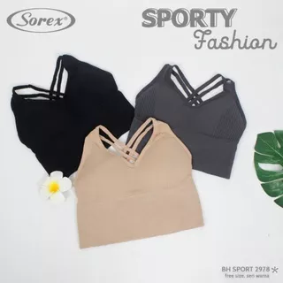 Sport Bra Sorex 2978/BH Sport Sorex 2978 Tali Kecil Silang Fit M-XXL size 32-40/Sport Bra SOREX