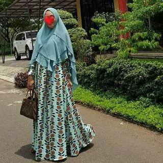 Linen belleza dress by faaliza gamis terbaru motif  bunga