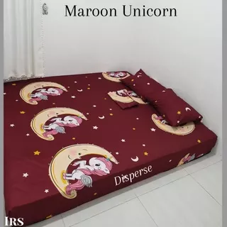 Sprei anak motif Maroon Unicorn/Pink Cute Unicorn