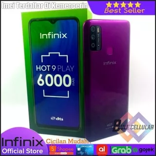 INFINIX HOT 9 PLAY RAM [4/64GB] [4/64GB] 6000Mah Battery | MT Hellio A25  ORIGINAL INFINIX INDONESIA FULLSET