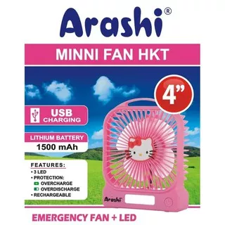 Mini Portable Kipas ARASHI Mini Fan TRF 4 + Emergency Bisa COD