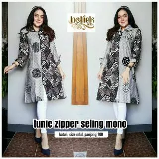 Dress Tunik Batik Zipper Seling Mono