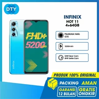 Infinix Hot 11 [ 4GB+64GB ] Garansi Resmi Infinix 1 Tahun