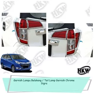 Garnish Lampu Belakang Tail Lamp Garnish Chrome Mobil Sigra