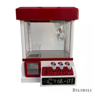 Mini Arcade Claw Machine Toy Candy Grabber Ball Catcher Game with 24 Coins Kids Children