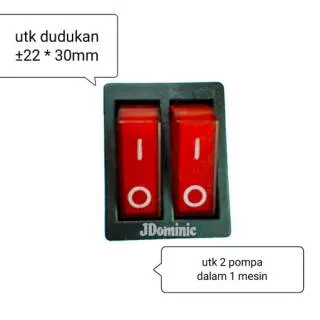 Saklar on off switch pompa DC 12 volt stop kontak listrik cetekan double ganda 16 ampere 250 volt bohlam listrik setrum baterai batere motor dinamo pompa stop kontak tombol knop knob roker rocker engkel voltase volt ampere kipas angin fan alat tetas netas