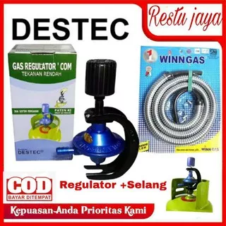 REGULATOR GAS ELPIJI DESTEC COM 201S NON METER+ SELANG