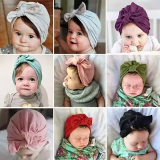 Turban Anak / Turban Bayi Pita Kelinci Polos 0-3Th