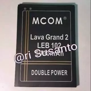 Baterai Lava Iris Grand 2 LEB102 Double Power 5000mAh