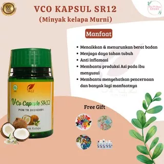 [ FREE GIFT !!!! ]  VCO SR12 KAPSUL / VCO KAPSUL / VIRGIN COCONUT OIL 100 KAPSUL / MINYAK KELAPA MURNI ASLI/SUPLEMEN MAKANAN/PENGGEMUK BADAN