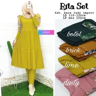 SETELAN WANITA RITA RINAS RIMA SET ORI VIN STORE BABYKNIT LD 110-130 FREE BROSS