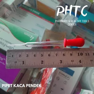 Pipet Tetes Kaca Pendek Kepala Merah harga per 10 pcs