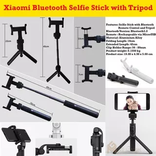 Xiaomi Selfie Stick with Bluetooth Remote and Tripod, Tongsis Xiaomi