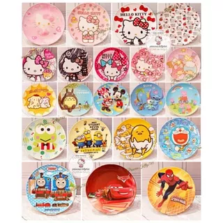 PIRING MELAMIN CEPER KECIL 20,3CM UTK LAUK/ PIRING KUE / PIRING KECIL LUCU KARAKTER / PIRING ANAK HELLO KITTY MELODY TWINSTARS POMPURIN TOTORO MICKEY STITCH PEPPA PIG KEROPPI MINION GUDETAMA DORAEMON THOMAS CARS SPIDERMAN