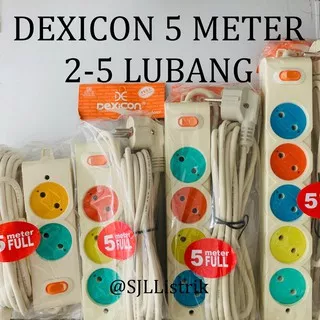 DEXICON STOP KONTAK GEPENG 5 METER (2LB/3LB/4LB/5LB) + SWITCH ON/OFF COLOKAN