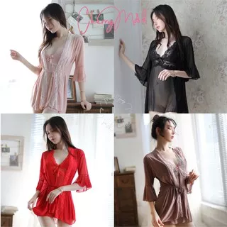 VIOLA Lingerie Sexy Pakaian Tidur Baju Tidur Wanita Dewasa Dress Outer Seksi Lingerie COD Baju Dinas Depan Suami Sleepwear G string Termurah Baju Malam Pertama Terbaru Pakaian Dalaman Wanita