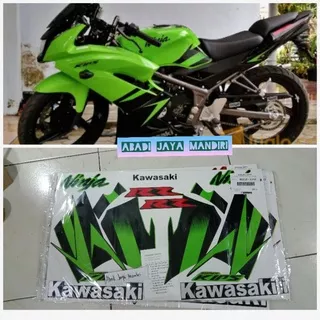 Lis body Striping Stiker Kawasaki Ninja RR Hijau hitam 2012 Asli Kawasaki Full set