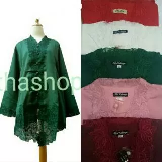 Kebaya Encim Kartini Bordir Merah Maroon Putih Hijau Botol Dusty Pink S M L XL