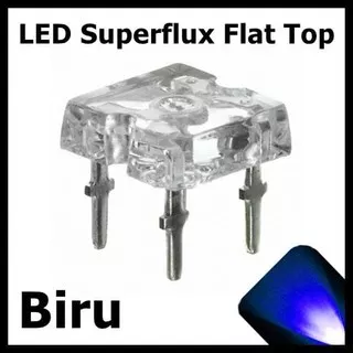 LED Superflux Flat Top P Biru Blue Flat Top