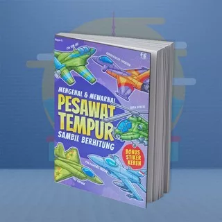 BUKU ANAK TK PAUD MENGENAL & MEWARNAI PESAWAT TEMPUR