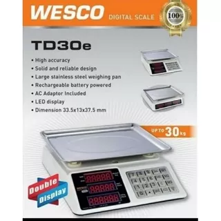 Timbangan Duduk Digital 30Kg WESCO TD30E Laundry Kitchen Digital Scale