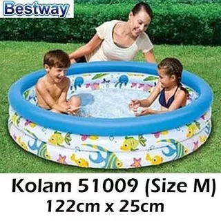 KOLAM RENANG BESTWAY 51009 122X25 KOLAM RENANG KARET KOLAM RENANG MANDI BOLA KOLAM RENANG BULAT