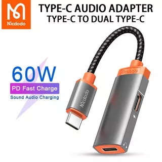 Mcdodo audio cable adapter Type-C to 3.5mm Type-C jack PD fast charge audio headphone converter splitter